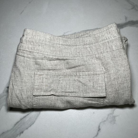 KENNETH COLE Mens Linen Cargo Shorts Beige Soft Material Pull On Size Large EUC - Picture 10 of 10